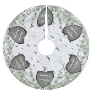 Saia Para Árvore De Natal De Poliéster Rústica Latido Aspen Madeira Cobra casais Corações