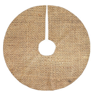 Saia Para Árvore De Natal De Poliéster Saco Brown Burlap: Fundo do Véu Texturizado