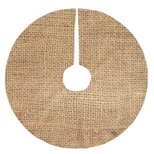 Saia Para Árvore De Natal De Poliéster Saco Brown Burlap: Fundo do Véu Texturizado