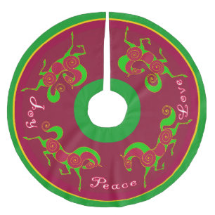 Saia Para Árvore De Natal De Poliéster Saia 2017 da árvore de Natal do cavalo de Holidaze