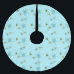 Saia Para Árvore De Natal De Poliéster Saia atômica azul da árvore de Starbursts do ovo<br><div class="desc">O teste padrão atômico icónico azul da saia da árvore de Natal de Starbursts do ovo deste pisco de peito vermelho caracteriza starbursts atômicos icónicos. Isso é direito! A velha escola, fundo colorido azul do ovo do pisco de peito vermelho com salpicos do ouro é o contexto perfeito para a...</div>