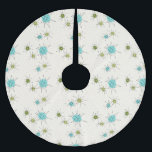 Saia Para Árvore De Natal De Poliéster Saia atômica icónica da árvore de Natal de<br><div class="desc">Este teste padrão atômico icónico da saia da árvore de Natal de Starbursts caracteriza starbursts atômicos icónicos. Isso é direito! A velha escola, o fundo colorido de creme com salpicos do ouro é o contexto perfeito para a turquesa vibrante, o aipo reconfortante, e os círculos coloridos do verde kitschy da...</div>