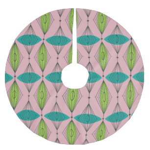 Saia Para Árvore De Natal De Poliéster Saia cor-de-rosa atômica da árvore de Natal de