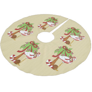 Saia Para Árvore De Natal De Poliéster Saia cor-de-rosa da árvore do feriado do Natal do