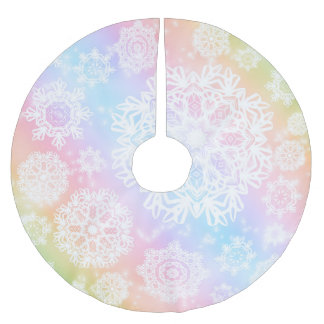 Saia Para Árvore De Natal De Poliéster Saia da árvore de Frost da Aurora