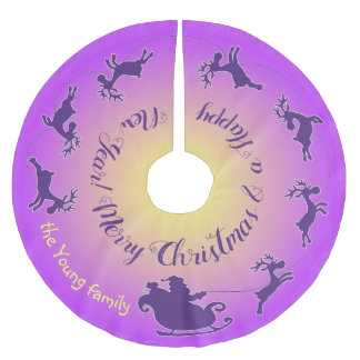 Saia Para Árvore De Natal De Poliéster Saia da árvore de Natal com Papai noel