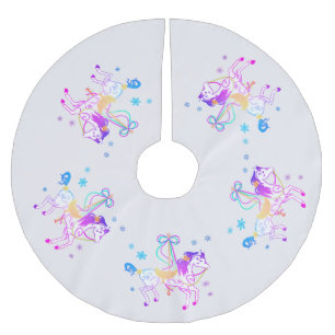 Saia Para Árvore De Natal De Poliéster Saia da árvore de Natal do cavalo do carrossel