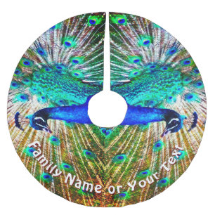 Saia Para Árvore De Natal De Poliéster Saia da árvore de peacock, personalizada ou exclu