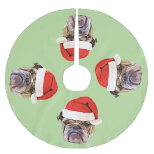 Saia Para Árvore De Natal De Poliéster Saia da árvore do buldogue do Natal