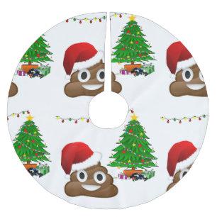 Saia Para Árvore De Natal De Poliéster saia da árvore do emoji do poo do Natal