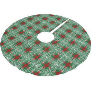 Saia Para Árvore De Natal De Poliéster Saia da árvore do teste padrão do laço do Natal