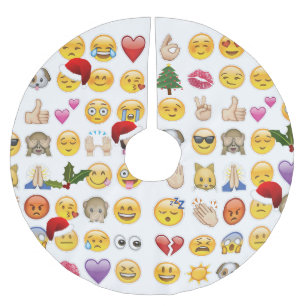 Saia Para Árvore De Natal De Poliéster saia da árvore do xmas dos emojis do Natal