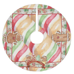 Saia Para Árvore De Natal De Poliéster Saia da árvore dos biscoitos do pão-de-espécie
