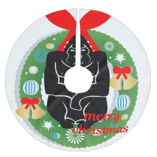 Saia Para Árvore De Natal De Poliéster saia de gorila de natal alegre