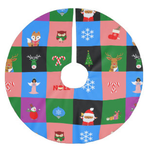 Saia Para Árvore De Natal De Poliéster saia do bloco colorblock africano santa