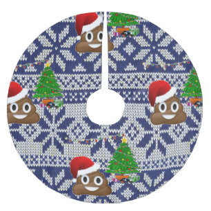 Saia Para Árvore De Natal De Poliéster saia feia da árvore do emoji do tombadilho da