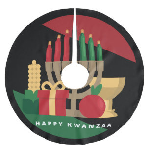 Saia Para Árvore De Natal De Poliéster saia feliz da árvore de Natal de Kwanzaa do