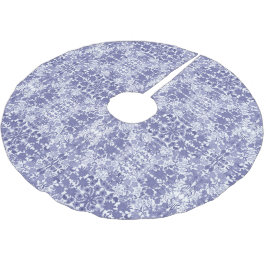 Saia Para Árvore De Natal De Poliéster Saia floral holandesa branca azul da árvore de