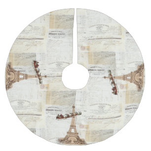 Saia Para Árvore De Natal De Poliéster Saia francesa da árvore de Natal de Paris do papai