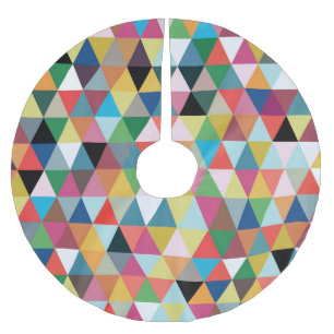 Saia Para Árvore De Natal De Poliéster Saia modelada geométrica colorida da árvore de