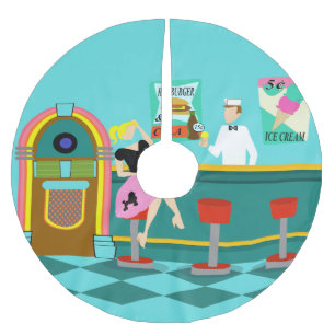 Saia Para Árvore De Natal De Poliéster Saia retro da árvore de Natal da fonte de soda