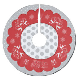 Saia Para Árvore De Natal De Poliéster Saias da árvore de Bolinhas de Natal