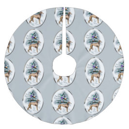 Saia Para Árvore De Natal De Poliéster Saluki Christmas