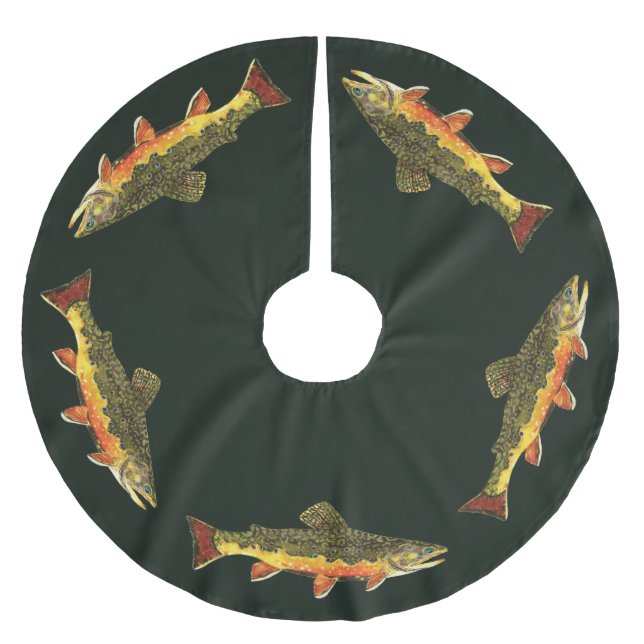 Saia Para Árvore De Natal De Poliéster Salvelinus Fontinalis (Frente)