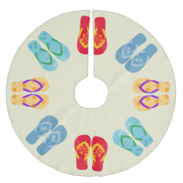 Saia Para Árvore De Natal De Poliéster Sandálias de Chinelos de praia de Natal tropical