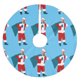 Saia Para Árvore De Natal De Poliéster santa claus joe biden natal azul