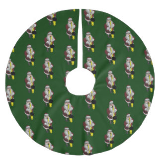 Saia Para Árvore De Natal De Poliéster Santa Claus Jogando Saxofone
