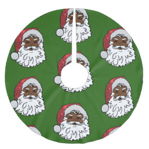 Saia Para Árvore De Natal De Poliéster santa claus preto sequestrado
