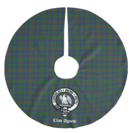 Saia Para Árvore De Natal De Poliéster Scottish Clan Agnew Tartan Crest Personalizável