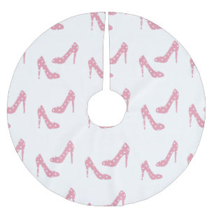 Saia Para Árvore De Natal De Poliéster Se os calçados cabem a saia cor-de-rosa da árvor