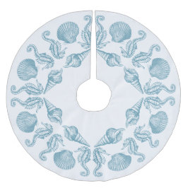 Saia Para Árvore De Natal De Poliéster Sea Side Beach Feliz Natal