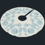 Saia Para Árvore De Natal De Poliéster Sea Side Beach Feliz Natal Quente Branco<br><div class="desc">Complete a sua cena de feriado na praia ou litoral com sua própria saia de árvore personalizada.  A design do oceano apresenta cavalos e conchas do mar em um padrão atraente.  Altere a cor de fundo branca quente para ajustado o seu próprio tema de cor.</div>