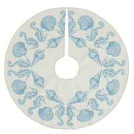 Saia Para Árvore De Natal De Poliéster Sea Side Beach Feliz Natal Quente Branco