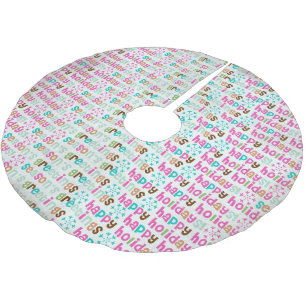 Saia Para Árvore De Natal De Poliéster Seasons Saudações Feliz Natal Árvore Saia