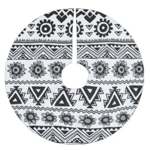 Saia Para Árvore De Natal De Poliéster Segundo padrão étnico tribal, perfeito.