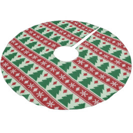 Saia Para Árvore De Natal De Poliéster Sempre-verdes e Flocos de Neve Tricô