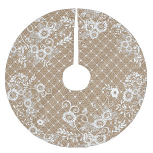 Saia Para Árvore De Natal De Poliéster Serapilheira do chique & saia da árvore do laço