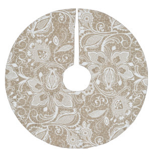 Saia Para Árvore De Natal De Poliéster Serapilheira e saia da árvore do laço