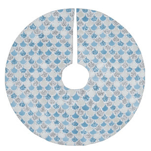 Saia Para Árvore De Natal De Poliéster Sereia das Turquesas de Prata