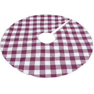 Saia Para Árvore De Natal De Poliéster Shabby Chlc Proep Pink Gingham Árvore de Natal Bas