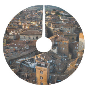 Saia Para Árvore De Natal De Poliéster Siena Sunset: Telhado Vermelho no Panorama