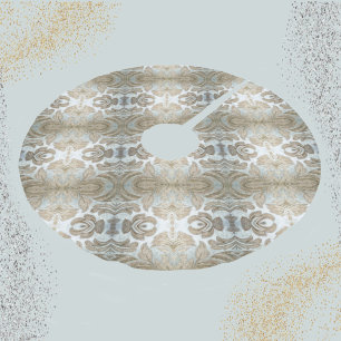 Saia Para Árvore De Natal De Poliéster Silver Elegante e Upholsteridade de Tons Dourados