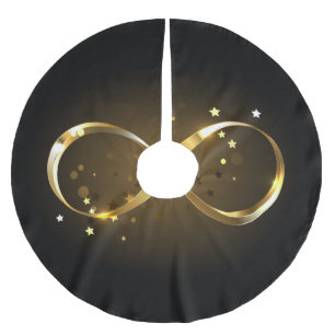 Saia Para Árvore De Natal De Poliéster Símbolo Infinity do ouro