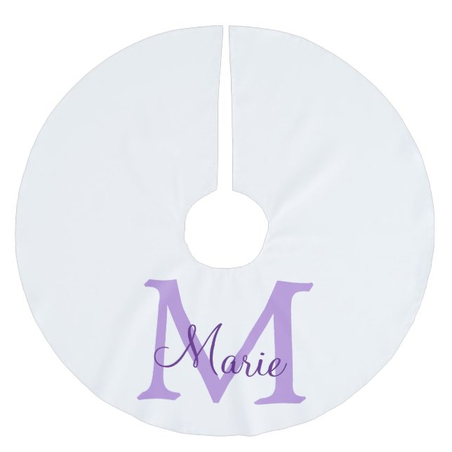 Saia Para Árvore De Natal De Poliéster simple minimal add name monogram pink red   throw  (Frente)