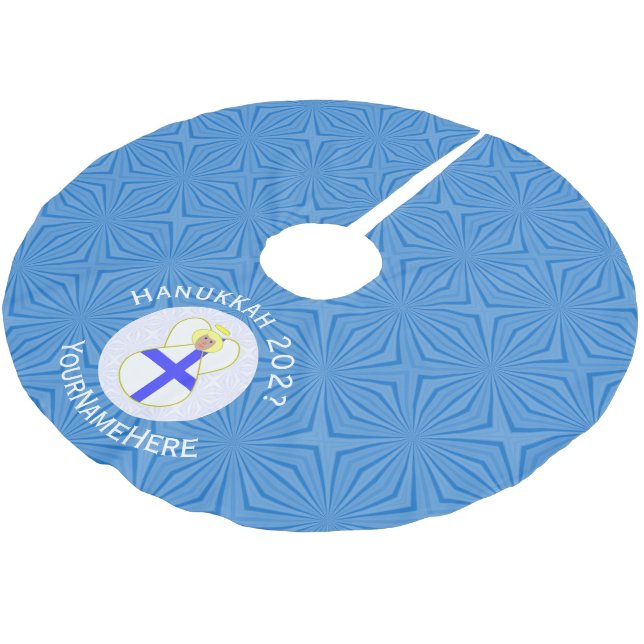 Saia Para Árvore De Natal De Poliéster Sinalizador Finlandês Angel Hanukkah Personalizado (Inclinado)