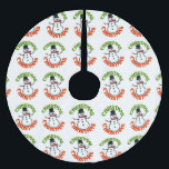 Saia Para Árvore De Natal De Poliéster Snowman Red Green Christmas Holiday Presente<br><div class="desc">Snowman Red Green Christmas Holiday Gifs Apresenta saia da árvore</div>